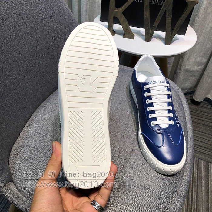 Armani男鞋 高端品質 字母塗鴉絲印 荔枝紋牛皮 阿瑪尼低幫休閒男鞋  jpx1256